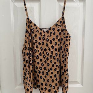 Leopard Print Tank Top w/ Adjustable Straps - Size L